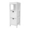 Merrick Lane Delilah 2 Drawer Bathroom Storage Cabinet Organizer with Open Display Shelf
